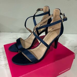 Dream Pairs Women's Dark Blue Strappy Heels